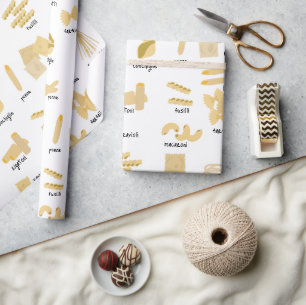 Papel De Presente Padrão de Formas e Nomes de Massa Italiana