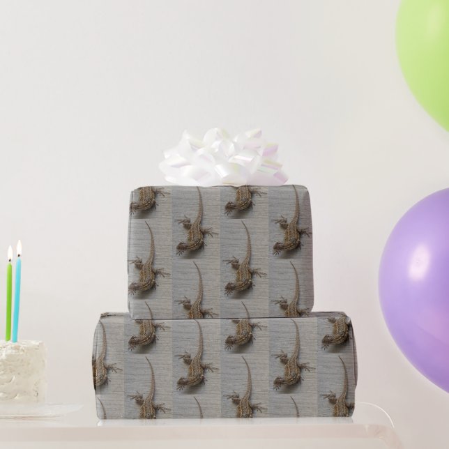 Papel De Presente Padrão de Foto de Lagarto (Presentes para festas)