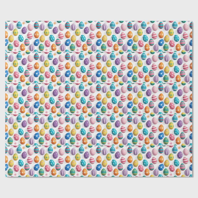Papel De Presente Padrão de Fotos de Ovos de Páscoa  (Aberto)