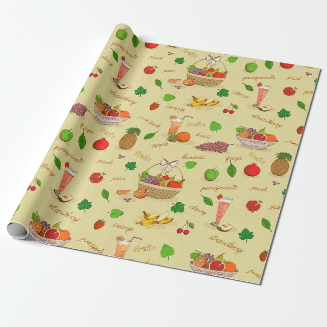 Papel De Presente Padrão de fruta (Desenrolado)