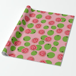 Papel De Presente Padrão de Fruta de goiaba