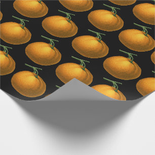 Papel De Presente Padrão de Fruta de Laranja Botânica Vintage em P