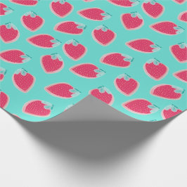 Papel De Presente Padrão de Fruta de morango