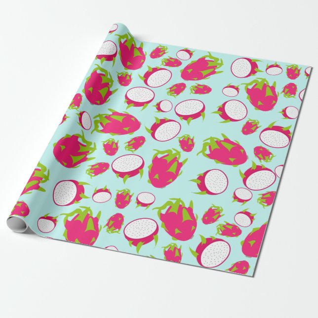Papel De Presente Padrão de Fruta do dragão (Desenrolado)