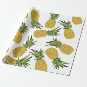 Papel De Presente Padrão de Fruta tropical do abacaxi