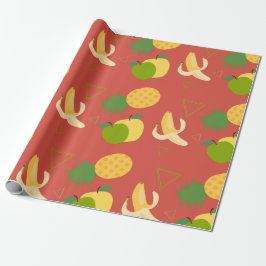 Papel De Presente padrão de frutas de abacaxi de bananas
