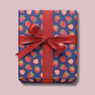 Papel De Presente Padrão de frutas morango