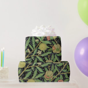 Papel De Presente Padrão de Frutas Romã Escura de William Morris
