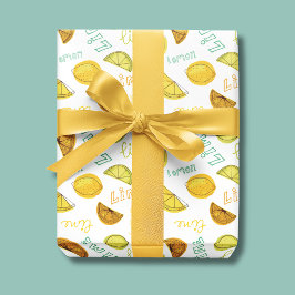 Papel De Presente Padrão de Frutas Zesty de Limão & Lima