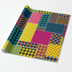 Papel De Presente Padrão de fundo sem costura. Patches geométricas