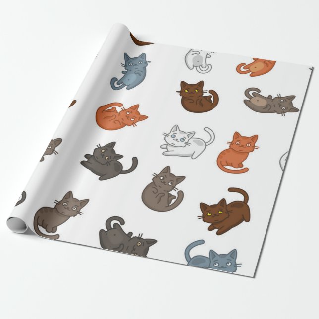 Papel De Presente Padrão de gato (Desenrolado)