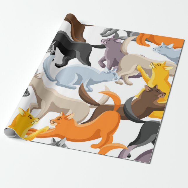 Papel De Presente Padrão de gato (Desenrolado)