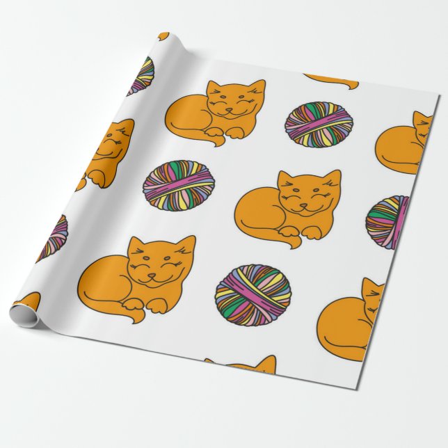 Papel De Presente Padrão de gato (Desenrolado)