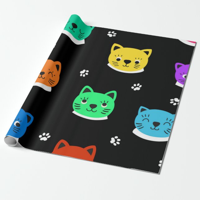 Papel De Presente Padrão de gato (Desenrolado)