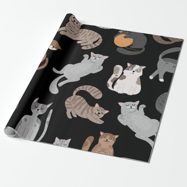 Papel De Presente Padrão de gato (Desenrolado)
