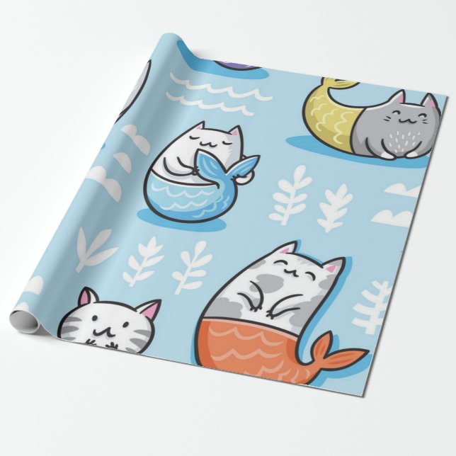 Papel De Presente Padrão de gato (Desenrolado)