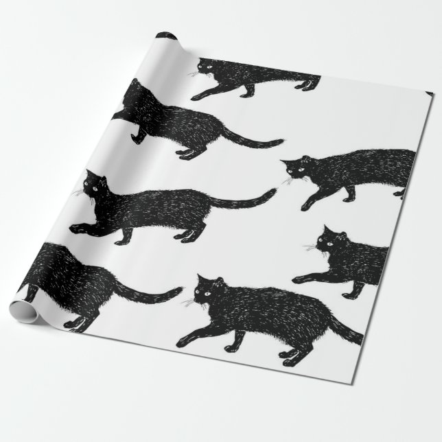 Papel De Presente Padrão de gato (Desenrolado)