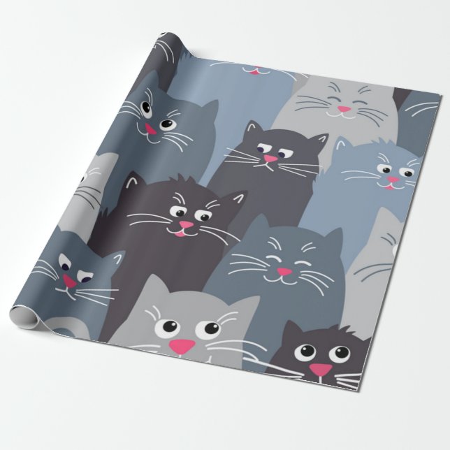 Papel De Presente Padrão de gato (Desenrolado)