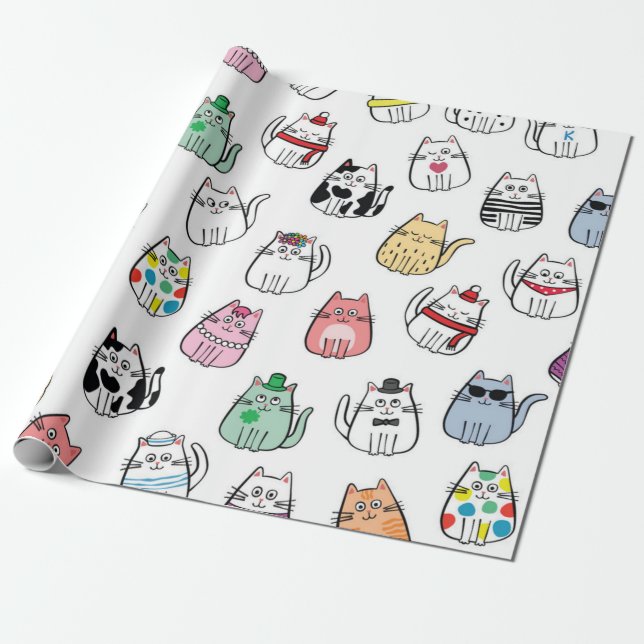 Papel De Presente Padrão de gato (Desenrolado)