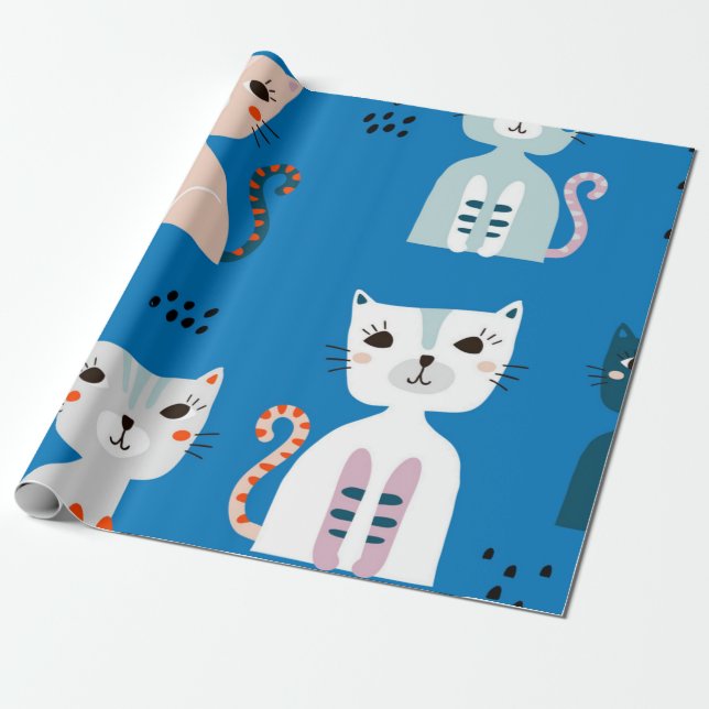 Papel De Presente Padrão de gato (Desenrolado)