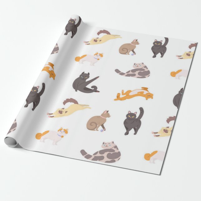 Papel De Presente Padrão de gato (Desenrolado)