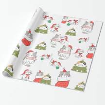 Padrão de Gatos de Natal Bonitos