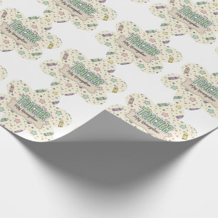 Papel De Presente Padrão de giz de cera de agradecimento ao professo