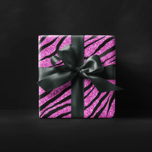 Papel De Presente Padrão de Gliteria Zebra roxa
