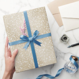 Papel De Presente Padrão de Glitter Bege Neutro da Moda