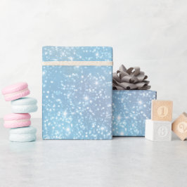 Papel De Presente Padrão de Glitter Branco Macio Azul Céu