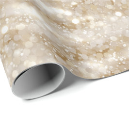 Papel De Presente Padrão de Glitter Creme Pérola Marfim Elegante