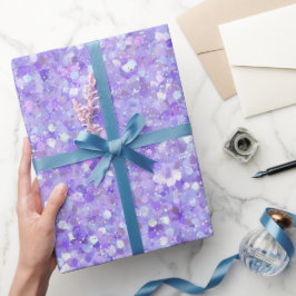 Papel De Presente Padrão de Glitter Iridescente Lavanda Estético