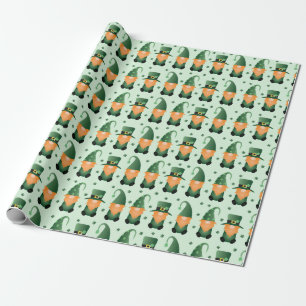 Papel De Presente Padrão de Gnomo do Dia de São Patrício