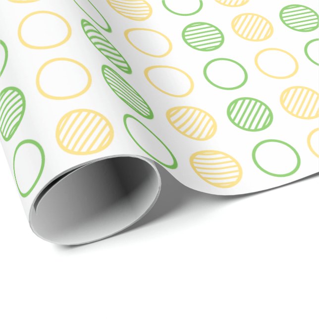 Papel De Presente Padrão de Grade de Círculo Mínimo (Ponta do rolo)