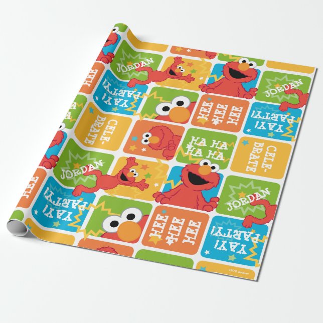 Papel De Presente Padrão de Grade Elmo Colorida (Desenrolado)