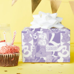 Papel De Presente Padrão de Grade Lola 96