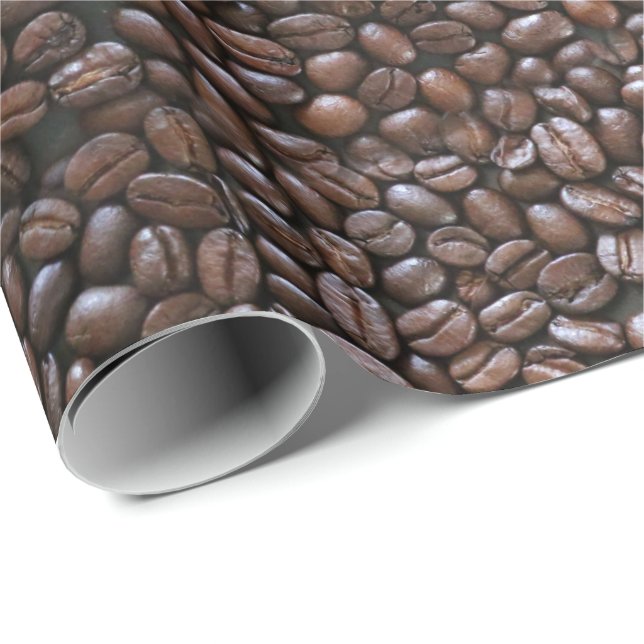 PAPEL DE PRESENTE PADRÃO DE GRÃOS DE CAFÉ (Ponta do rolo)