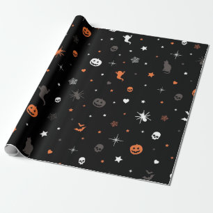 Papel De Presente Padrão de Halloween