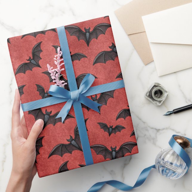 Papel De Presente Padrão de Halloween de Vampiro (Presentear)