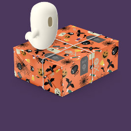 Papel De Presente Padrão de Halloween do Criança