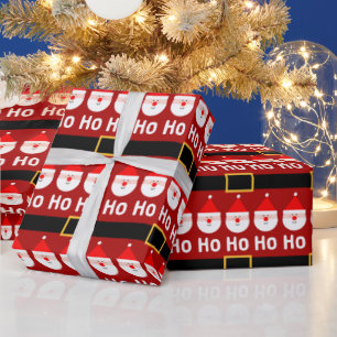 Papel De Presente Padrão de Ho Ho Ho do Papai Noel