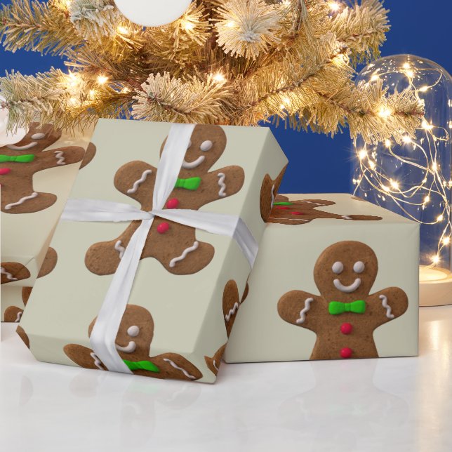 Papel De Presente Padrão de homens de gengibre (Feriados)