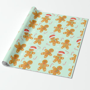 Papel De Presente Padrão de Homens de Gingerbread