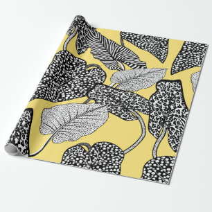 Papel De Presente padrão de ilustração das folhas e da pele dos a