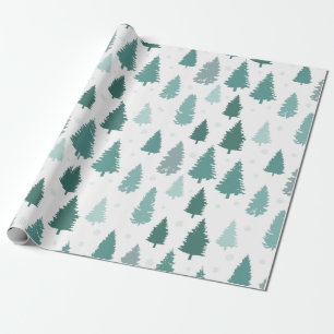 Papel De Presente Padrão de Ilustração de Árvores de Natal Pinheiro
