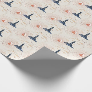 Papel De Presente Padrão de Ilustração de Farol Antigo Envolvendo P