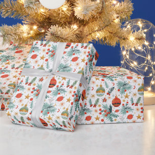 Papel De Presente Padrão de Ilustração de Feliz Natal