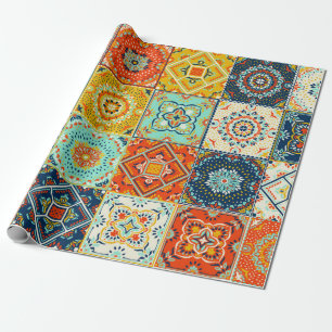 Papel De Presente Padrão de ilustração do mosaico do azulejo marroqu