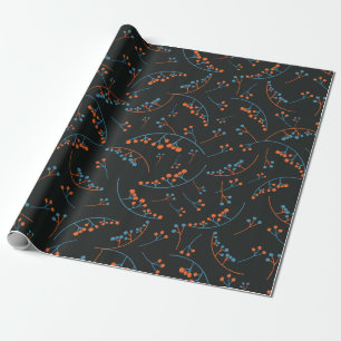 Papel De Presente Padrão de ilustração dos frutos de baga azul mo