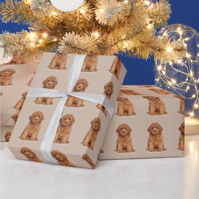 Papel De Presente Padrão de imagem de foto personalizado bege (Feriados)